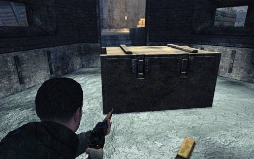 To the left of the main entrance to the tower there's a small bunker [#5] and behind the crate inside, the gold - Mission 6 - Wine Bottles and Gold Bars - Sniper Elite V2 - Game Guide and Walkthrough