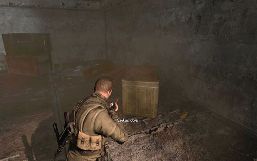Before heading up the stairs inside the tower onto the third floor [#7], you should find the gold by the stairs - Mission 6 - Wine Bottles and Gold Bars - Sniper Elite V2 - Game Guide and Walkthrough