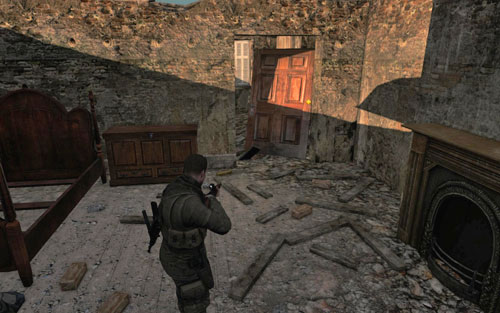 In the almost buried ruins by the command post - Mission 7 - Wine Bottles and Gold Bars - Sniper Elite V2 - Game Guide and Walkthrough