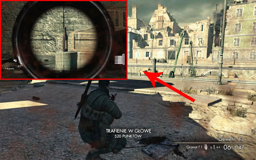 On the wooden stake of the pier [#1] - you will pass by it at the very beginning of the mission - Mission 8 - Wine Bottles and Gold Bars - Sniper Elite V2 - Game Guide and Walkthrough
