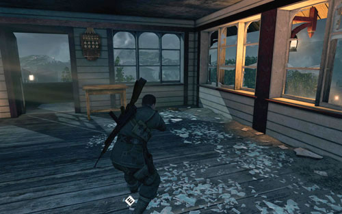 In the corner [#10], on the upper floor of the rocket control building, where you have to defend yourself while waiting for the fuel tank to be filled - Mission 9 - Wine Bottles and Gold Bars - Sniper Elite V2 - Game Guide and Walkthrough
