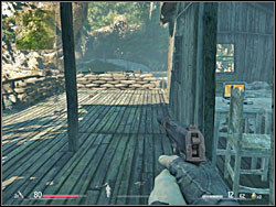 You'll find the first laptop (1) in the hut which has a veranda with the sandbagged emplacement with HMG mounted on it - Chapter 2 - No Man Left Behind - Intel data - Sniper: Ghost Warrior - Game Guide and Walkthrough