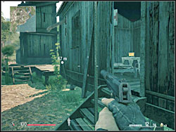 The first (1) of two laptops on this level is located in one of the smaller, wooden huts in the enemy camp - Chapter 8 - A Simple Randezvous - Intel data - Sniper: Ghost Warrior - Game Guide and Walkthrough