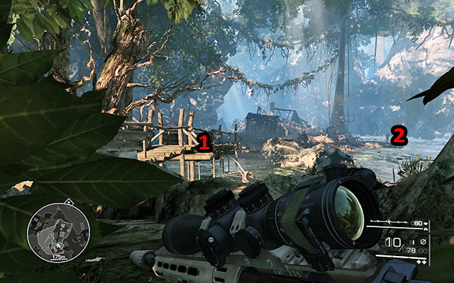 Head into the bushes on the right and once again listen to your partner's instructions - Follow Diaz and eliminate the marked enemies - Act 1 - Communication Breakdown - Sniper: Ghost Warrior 2 - Game Guide and Walkthrough