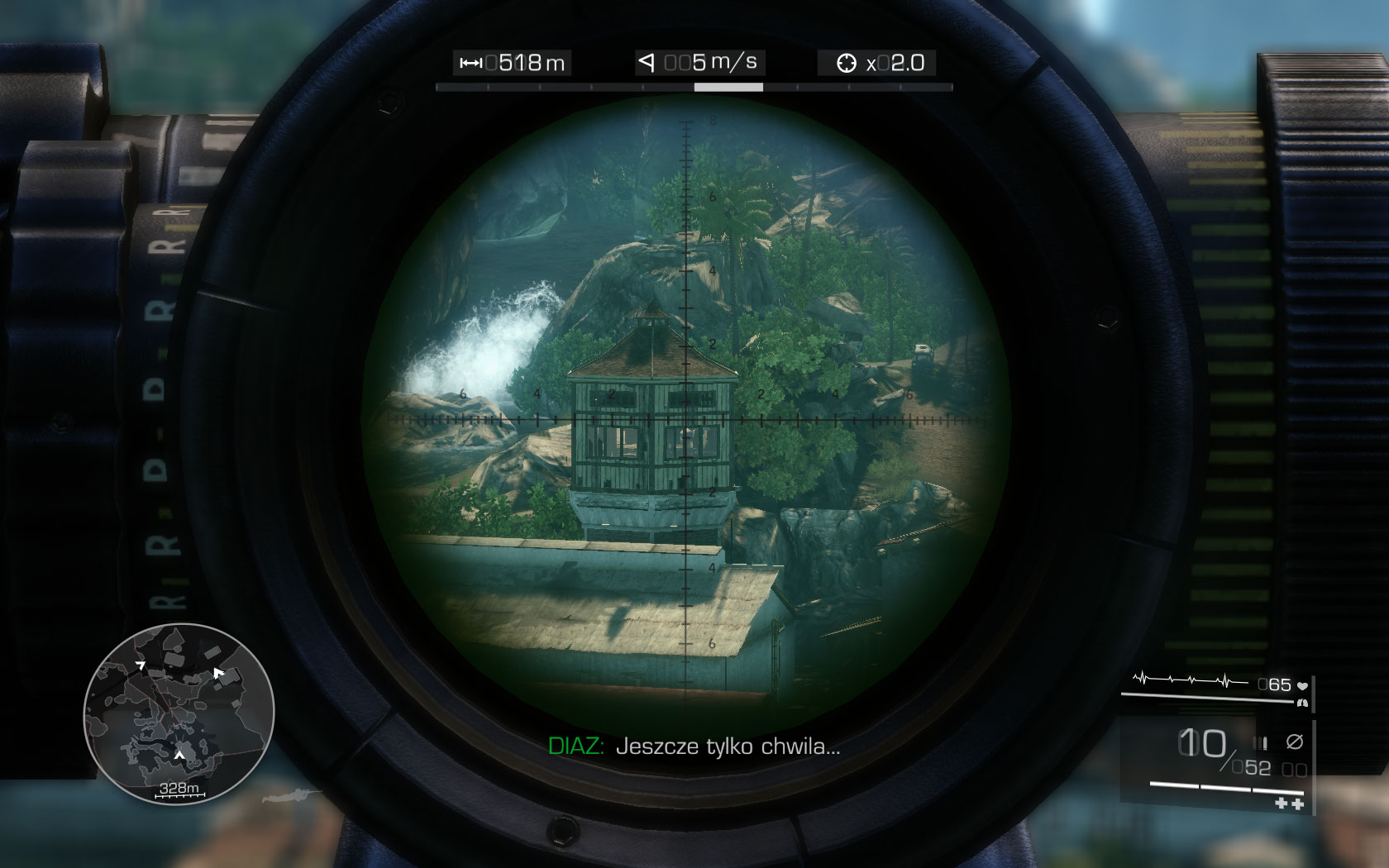 You will be informed of a sniper on the tower [488m] - before you are able to push the trigger, a helicopter will appear - Provide cover for the assault team - Act 1 - Communication Breakdown - Sniper: Ghost Warrior 2 - Game Guide and Walkthrough