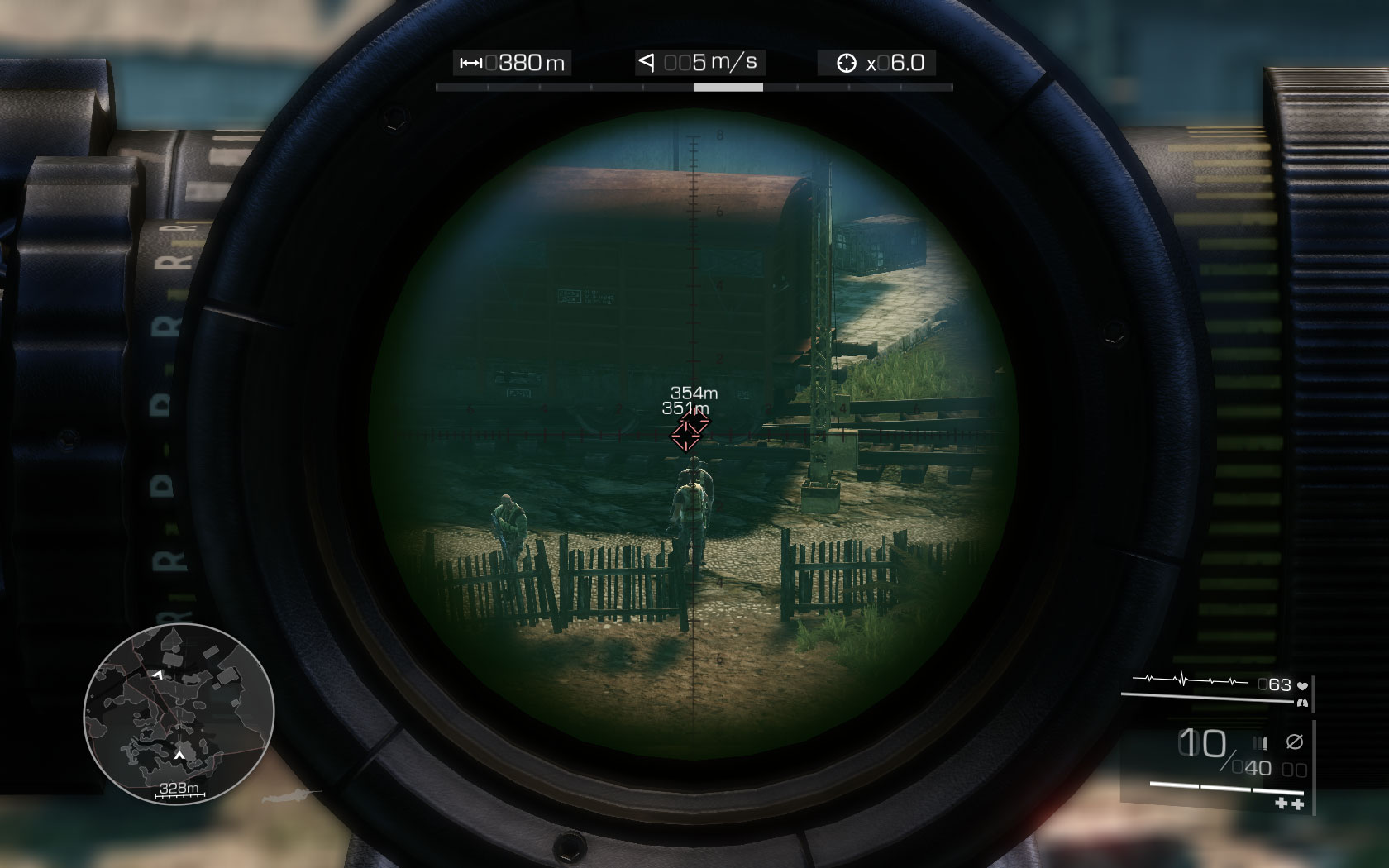 A bit to the right you should see three more enemies - wait for two of them to stand in one line and kill them both with one shot [350m] - Provide cover for the assault team - Act 1 - Communication Breakdown - Sniper: Ghost Warrior 2 - Game Guide and Walkthrough