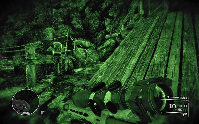 Immediately start going towards the next standing enemy and finish him off - Cross the cave to the vantage point - Act 1 - From Out of Nowhere - Sniper: Ghost Warrior 2 - Game Guide and Walkthrough