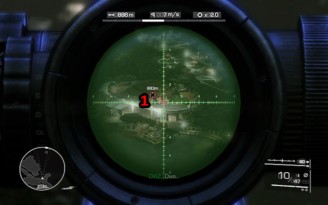 Quickly move your scope to the left, onto the terrace of one of the building - Provide cover for the assault team - Act 1 - From Out of Nowhere - Sniper: Ghost Warrior 2 - Game Guide and Walkthrough