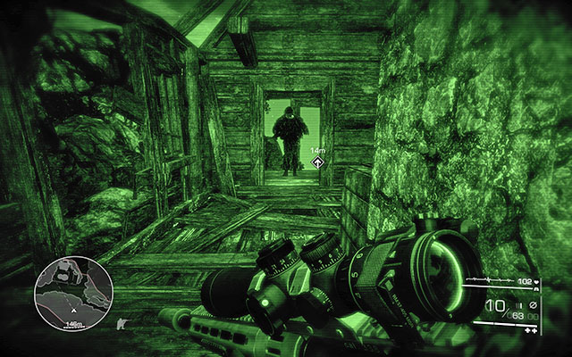 After clearing the area, jump to the lower floor and head up the stairs, following the designated path - Eliminate the enemies on the road - Act 1 - From Out of Nowhere - Sniper: Ghost Warrior 2 - Game Guide and Walkthrough