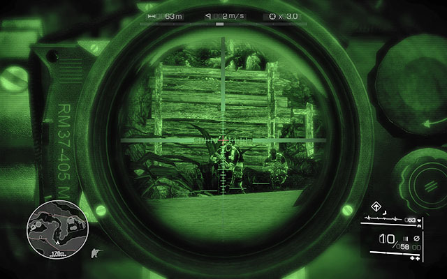 After clearing the mansions, leave your vantage point, head out of the destroyed house and head right, down the path - Eliminate the enemies on the road - Act 1 - From Out of Nowhere - Sniper: Ghost Warrior 2 - Game Guide and Walkthrough