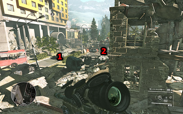 On the square in front of the hotel there are six soldiers - Reach the hotel - Act 2 - Ghost of Sarajevo - Sniper: Ghost Warrior 2 - Game Guide and Walkthrough