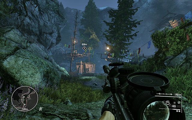 When you manage to avoid the soldiers who are sweeping the area, keep heading along the road until you hear about an incoming helicopter - quickly hide in the bushes and wait for it to fly away - Meet with Diaz - Act 3 - Knife in the Dark - Sniper: Ghost Warrior 2 - Game Guide and Walkthrough