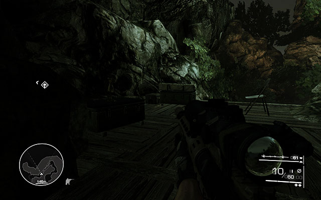 On a wooden platform above your head, after crossing the first bridge - From Out of Nowhere - Secrets - act 1 - Sniper: Ghost Warrior 2 - Game Guide and Walkthrough