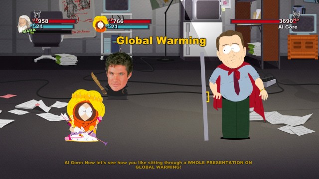 The fight with Al Gore is one of the most difficult in the game - ManBearPig - Side quests - South Park: The Stick of Truth - Game Guide and Walkthrough