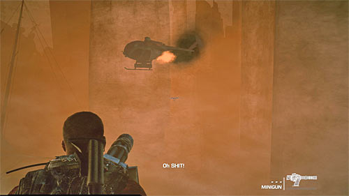 The scene of helicopter flight will end shortly after approaching the sandstorm and specifically in the moment of collision with another flying machine - Prologue - Game Walkthrough - Spec Ops: The Line - Game Guide and Walkthrough