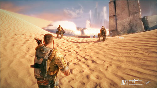 After you regain control aver Walker, move towards the plane wreckage - Chapter I - The Evacuation - p. 2 - Game Walkthrough - Spec Ops: The Line - Game Guide and Walkthrough