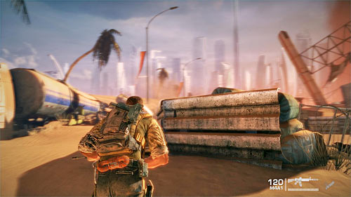 Place yourself at the edge of the cover and according to the game hint hold W key and SPACEBAR, forcing main character to run to the next cover - Chapter I - The Evacuation - p. 2 - Game Walkthrough - Spec Ops: The Line - Game Guide and Walkthrough