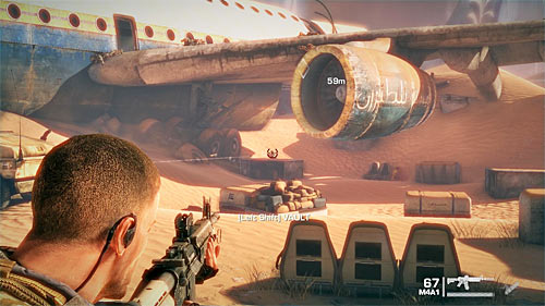 Next enemies will show up under the left plane engine and near the entrance to the plane shown on the above screen - Chapter I - The Evacuation - p. 2 - Game Walkthrough - Spec Ops: The Line - Game Guide and Walkthrough