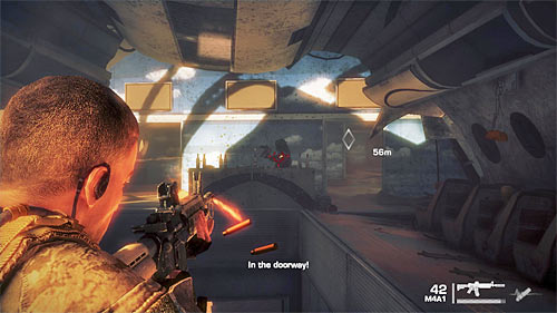 After clearing the area around the plane head to its entrance mentioned before, but watch out for two more bandits who can appear here - Chapter I - The Evacuation - p. 2 - Game Walkthrough - Spec Ops: The Line - Game Guide and Walkthrough