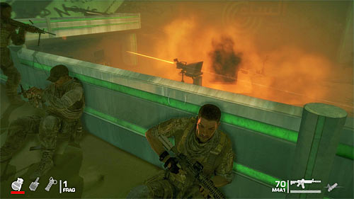 Move towards the green railing - Chapter II - The Dune - p. 1 - Game Walkthrough - Spec Ops: The Line - Game Guide and Walkthrough