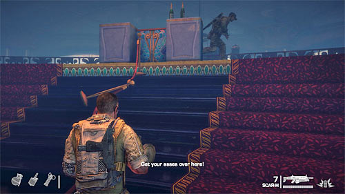 Use any stairs to go down and then head to the opposite end of the hall - Chapter III - Underneath - Game Walkthrough - Spec Ops: The Line - Game Guide and Walkthrough
