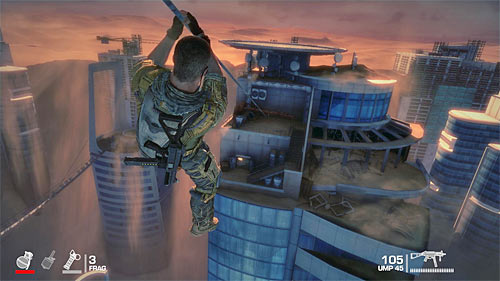 Walk over successive balconies, reaching place where you can rappel down to the rooftop of the opposite building - Chapter V - The Edge - p. 1 - Game Walkthrough - Spec Ops: The Line - Game Guide and Walkthrough