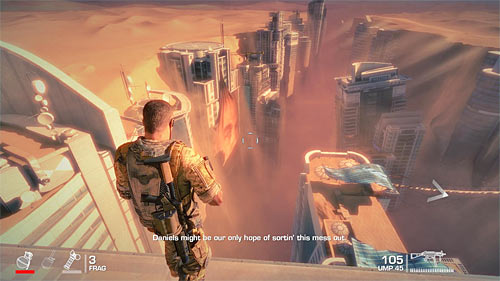 Follow your team members, jumping into a large hole found after few moments (SPACEBAR) - Chapter V - The Edge - p. 1 - Game Walkthrough - Spec Ops: The Line - Game Guide and Walkthrough