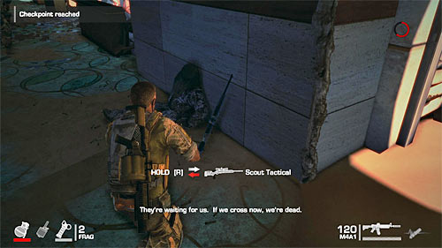 Snipers are occupying the rooftop of opposite building, but you do not have to worry about them now - Chapter V - The Edge - p. 1 - Game Walkthrough - Spec Ops: The Line - Game Guide and Walkthrough