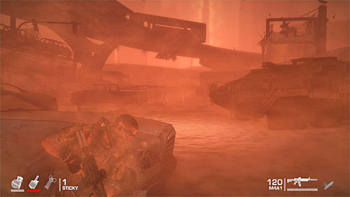 Defend yourself at the start place of the battle until a powerful sandstorm comes - Chapter IX - The Road - Game Walkthrough - Spec Ops: The Line - Game Guide and Walkthrough