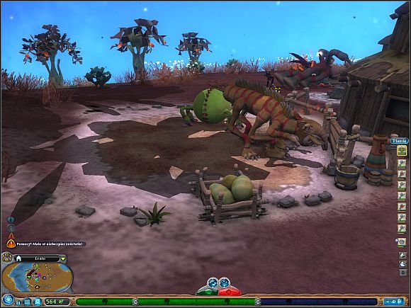 Domesticated animals can be killed and eaten if you desperately need foof at the moment - How to get food? - Tribal Stage - Spore - Game Guide and Walkthrough