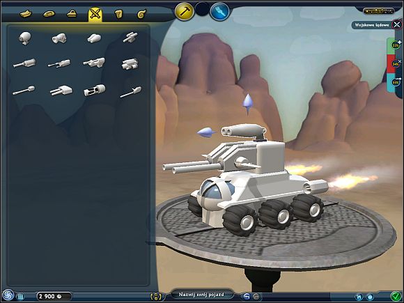 It doesn't matter how the vehicle looks like - there are three important parameters you can change by adding different parts - Building/vehicles creator - Civilisation Stage - Spore - Game Guide and Walkthrough