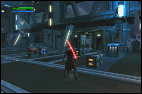 Next to barrier is located another holocron - Mission 01: TIE Fighter Factory - part 2 - Walkthrough - Star Wars: The Force Unleashed - Game Guide and Walkthrough