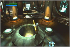 First holocron (Ruusan Power Crystal) is located on roof of the bar, which you will pass - Mission 05: Cloud City - Walkthrough - Star Wars: The Force Unleashed - Game Guide and Walkthrough