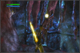 To avoid chewing by Sarlacc, find small devices located near of the each holes and treat them with Force Lightning - Mission 07: Imperial Felucia - part 2 - Walkthrough - Star Wars: The Force Unleashed - Game Guide and Walkthrough