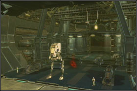 Jump on other side of the destroyed ramp and continue running straight forward - Mission 08: Imperial Raxus Prime - part 1 - Walkthrough - Star Wars: The Force Unleashed - Game Guide and Walkthrough