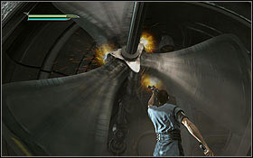 A bit further you will come across some fast-moving turbines - Kamino - The Escape - Walkthrough - Star Wars: The Force Unleashed II - Game Guide and Walkthrough