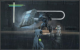 On the courtyard, your task will be to defeat all enemies in every sector divided by force fields - Kamino - The Escape - Walkthrough - Star Wars: The Force Unleashed II - Game Guide and Walkthrough