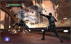 Once you get to an area attacked by two AT-MPs, you should stand by the exit, thanks to which you will be covered from one of them - Cato Neimoidia - The Eastern Arch - Walkthrough - Star Wars: The Force Unleashed II - Game Guide and Walkthrough