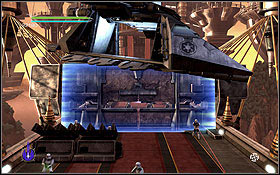Once you land on the train, you will have to protect it - Cato Neimoidia - The Eastern Arch - Walkthrough - Star Wars: The Force Unleashed II - Game Guide and Walkthrough
