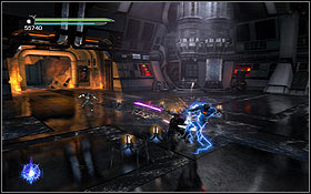 Here you will be attacked by a new type of enemy - terrifying soldiers with a perfect cloaking ability - The Salvation - Aboard The Salvation - p. 1 - Walkthrough - Star Wars: The Force Unleashed II - Game Guide and Walkthrough