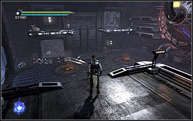 You can get past the next force fields with Dash - The Salvation - Aboard The Salvation - p. 2 - Walkthrough - Star Wars: The Force Unleashed II - Game Guide and Walkthrough