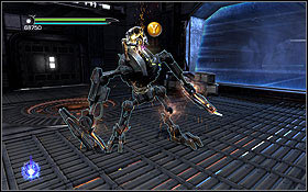 The fastest way of dealing with the Biodroid is constantly throwing sabers at him, so it doesn't have much time to react - The Salvation - Aboard The Salvation - p. 2 - Walkthrough - Star Wars: The Force Unleashed II - Game Guide and Walkthrough