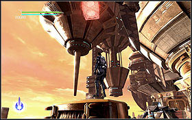 After destroying the third force field, the one heavily protected by snipers - Cato Neimoidia - Western Arch - Hidden holocrons - Star Wars: The Force Unleashed II - Game Guide and Walkthrough