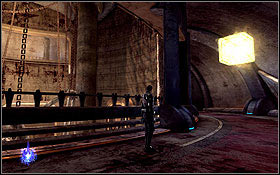 Once you're below the arena, get on the elevator, but don't ride it to the very top or the two holocrons here will be lost - Cato Neimoidia -Tarko-se Arena - Hidden holocrons - Star Wars: The Force Unleashed II - Game Guide and Walkthrough
