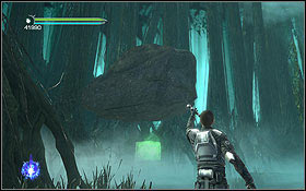 Right behind Yoda's hut, on the right side of the path there's another big rock - Dagobah - Hidden holocrons - Star Wars: The Force Unleashed II - Game Guide and Walkthrough