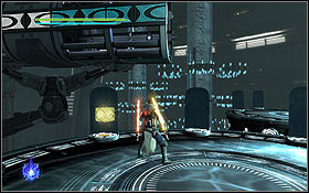 In the second room with clones, on the second-to-last floor of the spinning platforms - Kamino - The Return - Hidden holocrons - Star Wars: The Force Unleashed II - Game Guide and Walkthrough