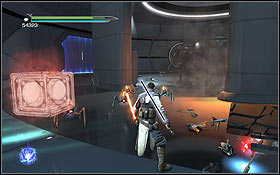 Once you're back inside the complex, you will have to fight the Incendiary Wardroid and a horde of spider droids - Kamino - The Return - Hidden holocrons - Star Wars: The Force Unleashed II - Game Guide and Walkthrough