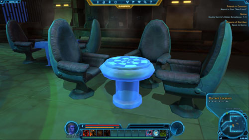 The third and the last bug is inside the bottle on the floor in front of you [8] - (L04) Soiree - Imperial Agent - Star Wars: The Old Republic - Game Guide and Walkthrough
