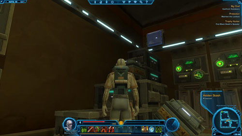 The last enemy to defeat is in the third room in [5] together with the leader - Fa'athra's Goon Booss [+] - (L07) Protection - Hutta - Star Wars: The Old Republic - Game Guide and Walkthrough