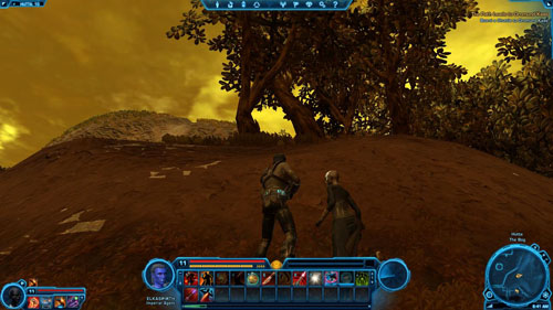 Datacron is hidden on the lower, southern hill level on which you need to jump down - before you do it, however, locate the Datacron itself - Galactic History 01 (+2 Aim) - Datacrons - Star Wars: The Old Republic - Game Guide and Walkthrough